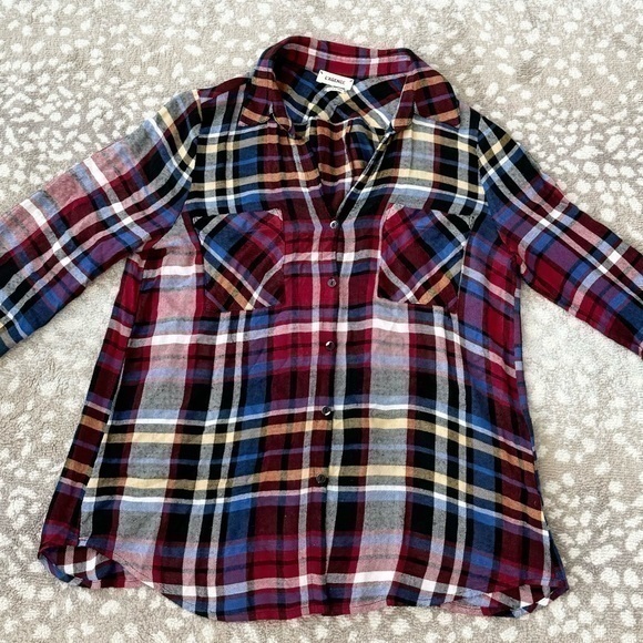 L’Agence Tyler Holly Blue Plaid Lightweight Button Down‎ Shirt Size Medium - Picture 3 of 11